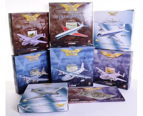 Corgi The Aviation Archive Diecast Aircraft Scale Models, all 1:44 scale,47402 Avro Lancastrian BOAC, AA30007 Douglas DC-3  S