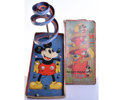 Scarce Mickey Mouse Helter Skelter Marble Game, Made in England by Chad Valley, 1930s, card helter skelter spiral chute for t