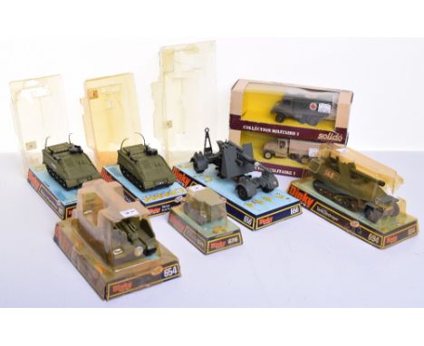 Late Bubble Pack Issues Military  Dinky Toys,654 155mm USA Mobile Gun, 656 German 88mm Gun,676 Daimler Armoured Car, 2 x 691 