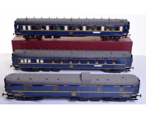 J&amp;M Models three Gauge I (1:32 scale) hand built brass Campagnie International Des Wagons Lit et Des Grand Express Europe