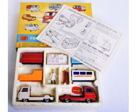 Corgi Toys GS24 Constructor Set(Commer ¾ Ton chassis) 2 x Commer Chassis, red and white, with four interchangeable bodies, cr