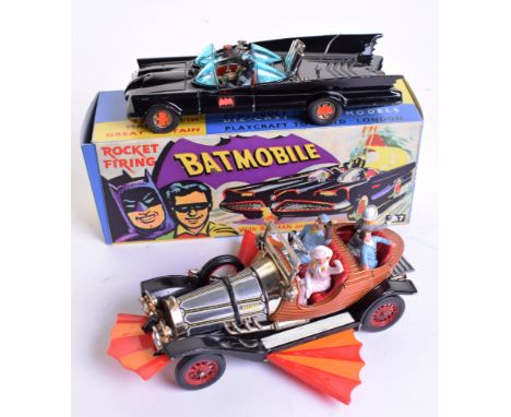 Corgi Toys 267 Batmobile, gloss black, no tow-bar, in a repro box with inner stand, car good condition few chips, and a Chitt