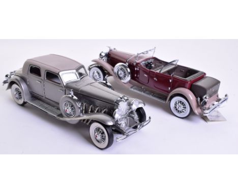 Two Franklin Mint Duesenberg Precision Models,1933 Duesenberg Twenty Grand 1:24 scale and 1930 Duesenberg J Derham Tourster 1