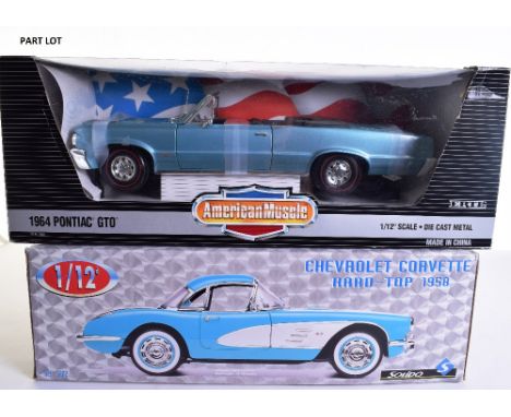 Solido Chevrolet Corvette Hard Top 1/12 scale, American Muscle 1/12 scale 1964 Pontiac GTO, Revell 1:24 scale Peterbilt Class