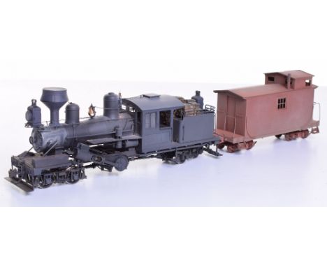 Iron Horse Models, brass On3 gauge 42 Ton Class B Climax locomotive and Logging Caboose, made in Japan by Micro-Cast, engine 