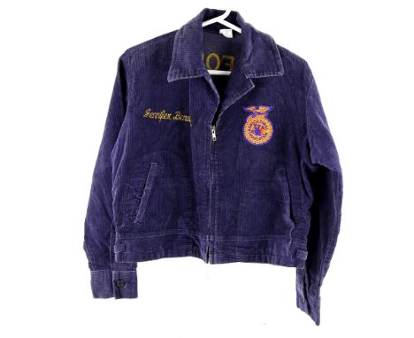  FFA vintage Agricultural Education  Californian girls jacket in purple cord the reverse with appliqued emblem  .    