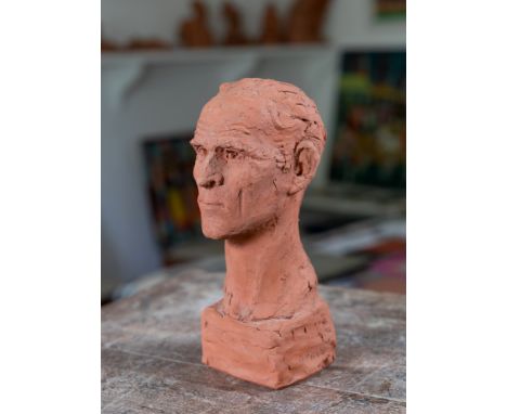 Disapproval - a terracotta model study by Leslie Harradine - Royal Doulton interest, terracotta portrait bust of a gentleman 