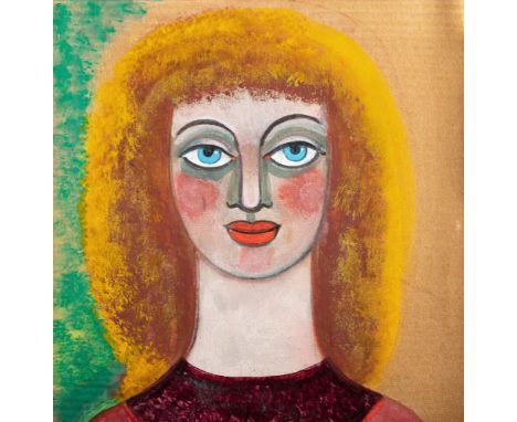 Molly McCann (British, 1913-2005), Portrait of a lady, watercolour on tinted paper, unsigned, framed & glazed, 7 x 7in. (17.7