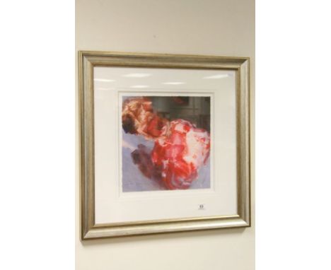 Christine Comyn - Limited Edition Signed Print titled ' Little Secret ' no. 66/195 with coa, 37cms x 37cms, framed and glazed