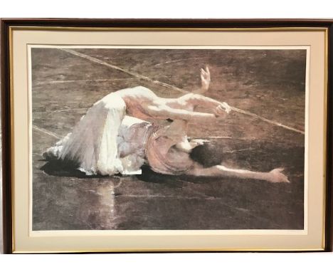 Robert Heindel - Signed Limited Edition Print of Male and Female Ballerinas, no 459/500, 86cms x 57cms, framed