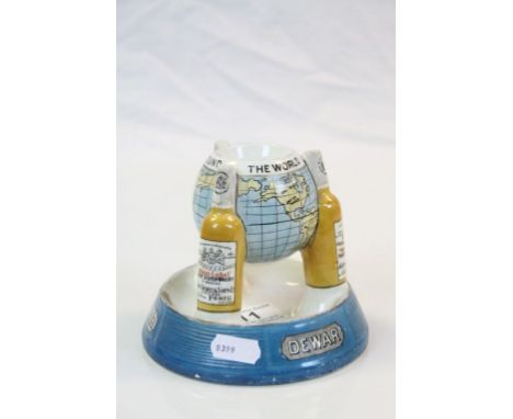 Vintage ceramic Advertising Match striker "Dewar's Whisky", stands approx 11cm tall
