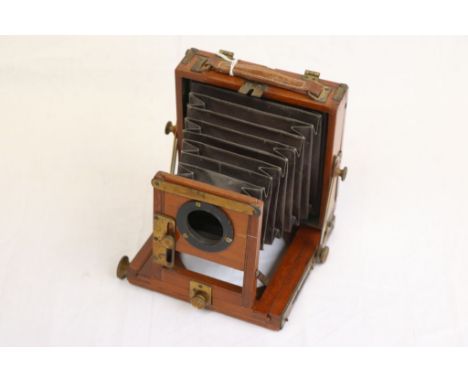 Victorian brass mounted mahogany plate camera
