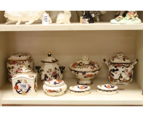 Collection of Mason's Ironstone ceramics to include; Tea Caddy, Trinket pots etc