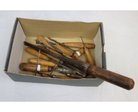 Collection of Vintage Wood Carving Tools, some Swindon makers