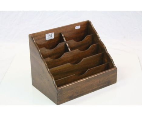 Vintage Mahogany Desk Top Letter Rack