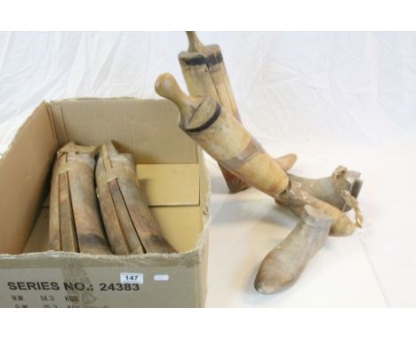 Two pairs of vintage Wooden Boot lasts