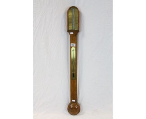 Victorian Oak Cased Stick Barometer having Brass Face and Scale made by Smith, Beck &amp; Beck, 6 Coleman Street, London, app