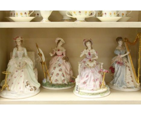 Four Royal Worcester Limited Edition ceramic Figurines from "The Graceful Arts" series to include; Painting, Music, Poetry &a