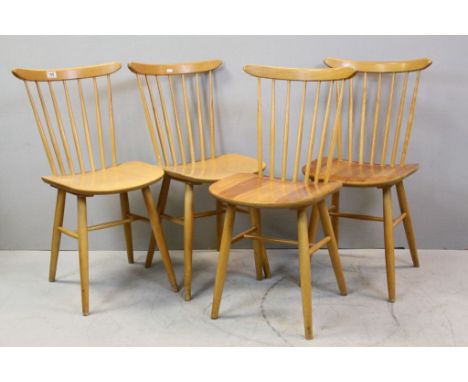 Set of Four Mid 20th centuryt / Retro Drevounia of Czechoslovakia Stick Back Dining Chairs