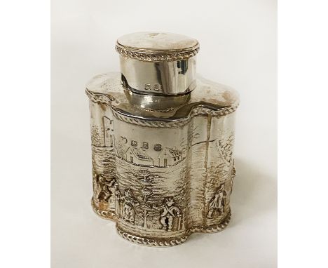 HM SILVER TEA CADDY - APPROX 136 GRAMS -10.5CMS (H) APPROX 
