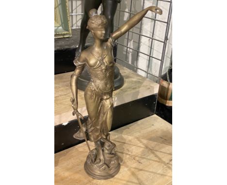 BRONZE SCALES OF JUSTICE FIGURE - 50 CMS (H) APPROX