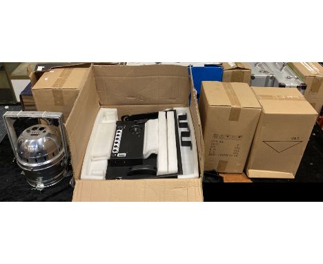 FOUR LED STUDIO LIGHTS WITH A DJ LIGHT