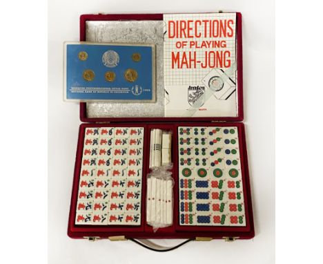 MAHJONG SET AS NEW WITH KAZAKHSTAN COIN SET