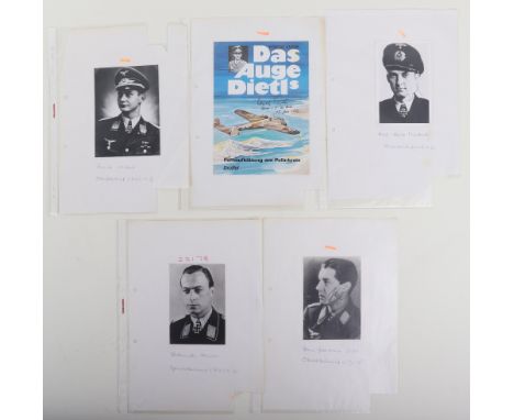 Collection of Signed Photographs of Luftwaffe and one Kriegsmarine Knights Cross of Iron Cross Winners, including Konrad Knab