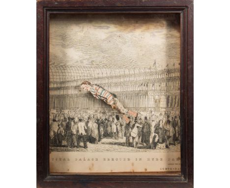 Crystal Palace Automaton.  A 19th century sand automaton of an acrobatic clown:, the polychrome lithograph articulated clown 