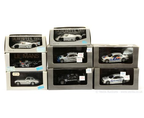 A group of (1/43rd scale) Mercedes Racing Car models to include Max Models 300 SL "Le Mans 1952" - silver, racing number 22; 