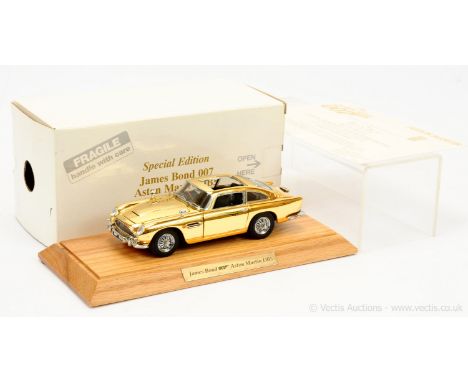 Danbury Mint - "James Bond" (1/24th scale) Aston Martin DB5 - gold plated finish, chrome trim - with many operating features 