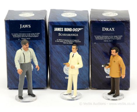 Corgi Icon Figures - "James Bond" a group of 3 x Villains to include (1) "Scaramanga"; (2) "Drax" and (3) "Jaws" - conditions