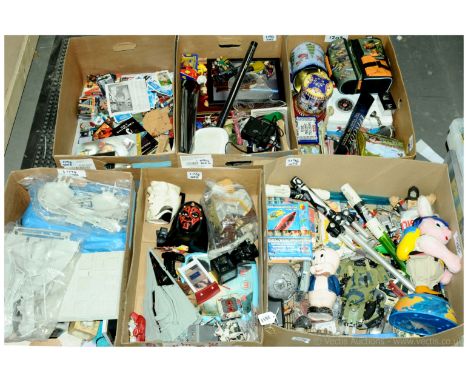A large group of unboxed TV &amp; Film Related items to include Duracell Bunny with Camera; Light Sabre's; "Thunderbirds"; "S