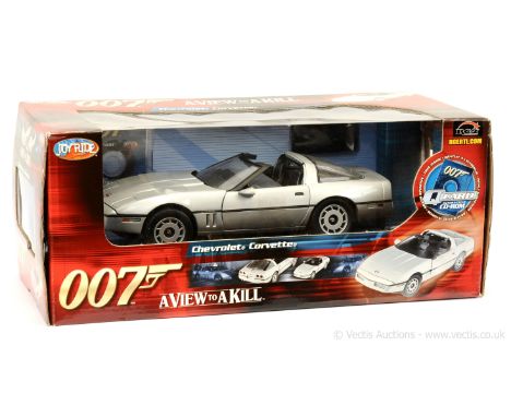 Joyride - "James Bond" - (1/18th scale) Chevrolet Corvette taken from the film "A View to a Kill" - silver, black - Mint in a