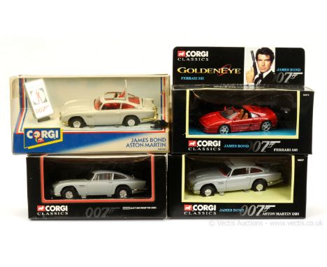 Corgi "James Bond" Aston Martin DB5 (1/36th scale) group to include; (1) 94060 - silver, red interior with "James Bond &amp; 