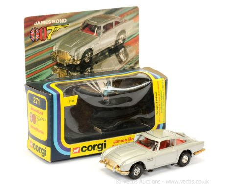 Corgi 271 "James Bond" - (1/36th scale) Aston Martin DB5 - finished in silver, red interior (2 x Bandit figures in sealed bag