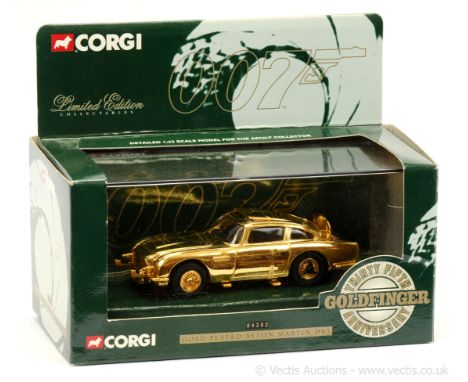 Corgi 04202 - "James Bond" Aston Martin DB5 (1/43rd scale) - "35th Goldfinger Anniversary" Issue - gold plated body, black in