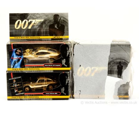 Corgi - "James Bond" - a group of gold plated issues to include (1) CC99171 - "Die Another Day" 2-piece set to include Aston 