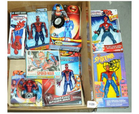 A group of "Spiderman / Superman" related to include Hasbro "Ultimate Spiderman" Electronic-Web Spiderman; Toybiz "Spiderman"