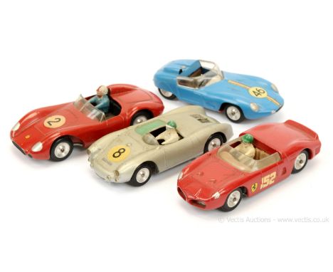 Solido unboxed group of Racing Cars (1) Ferrari 2.5 litre - red, light beige interior with figure driver, cast spun hubs, rac