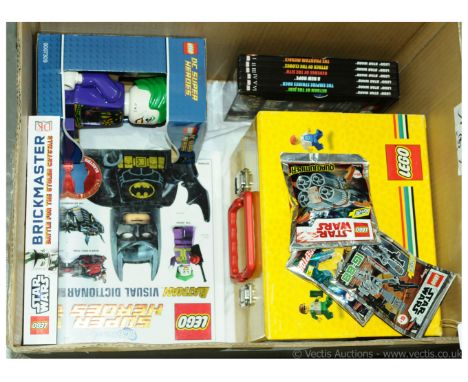 Lego a related group to include 3 x Baggies IG-88; Jedi Interceptor; Quadjumper; "Batman" - "The Joker" Alarm Clock; "Brick M