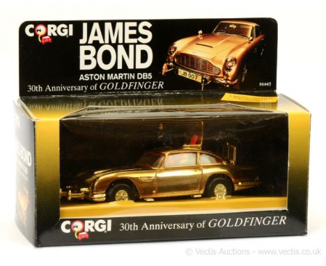 Corgi 96445 "James Bond" Aston Martin DB5 (1/36th scale) - "30th Anniversary of Goldfinger" - deep gold plated finish, light 