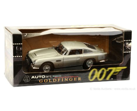 Autoart - "James Bond" - (1/18th scale) Aston Martin DB5 taken from the film "Goldfinger" - silver-grey, chrome trim with man