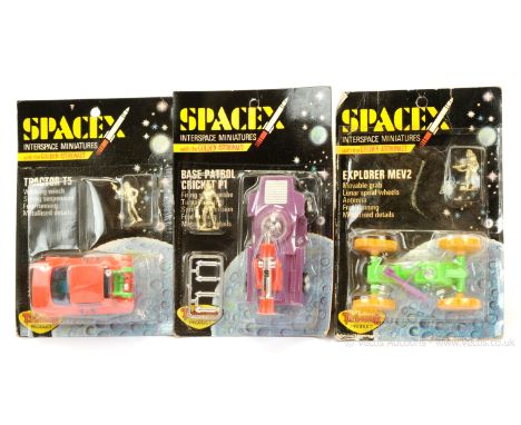 Triang "Spacex" a group of 3 x plastic issues to include (1) Explorer MEV2; (2) Base Patrol and (3) Tractor T5 - conditions a
