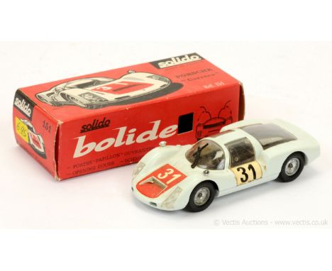 Solido 151 Porsche Carrera 6 - off white (very pale grey) body, red bonnet, black interior, cast hubs, racing number 41 - Goo