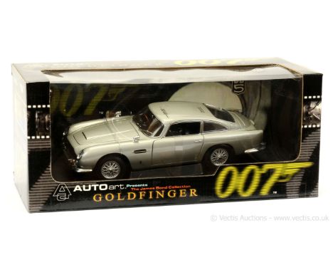 Autoart - "James Bond" - (1/18th scale) Aston Martin DB5 taken from the film "Goldfinger" - silver-grey, chrome trim - this m