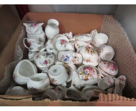 A box containing Hammersley china, miniature vases, covered boxes etc 