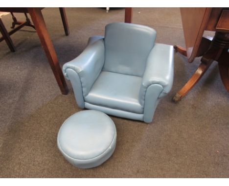 An Art Deco style child's chair with matching footstool&nbsp;