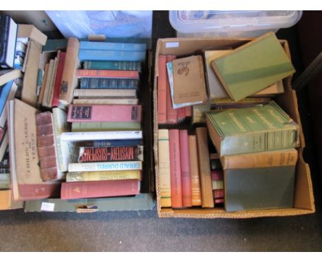 Two boxes of vintage books including Charles Darwin Vegetable Mould and Earth Worms, poetical wartis &amp; works on taxation 