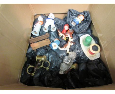 A box of cruet sets to include ceramic examples 